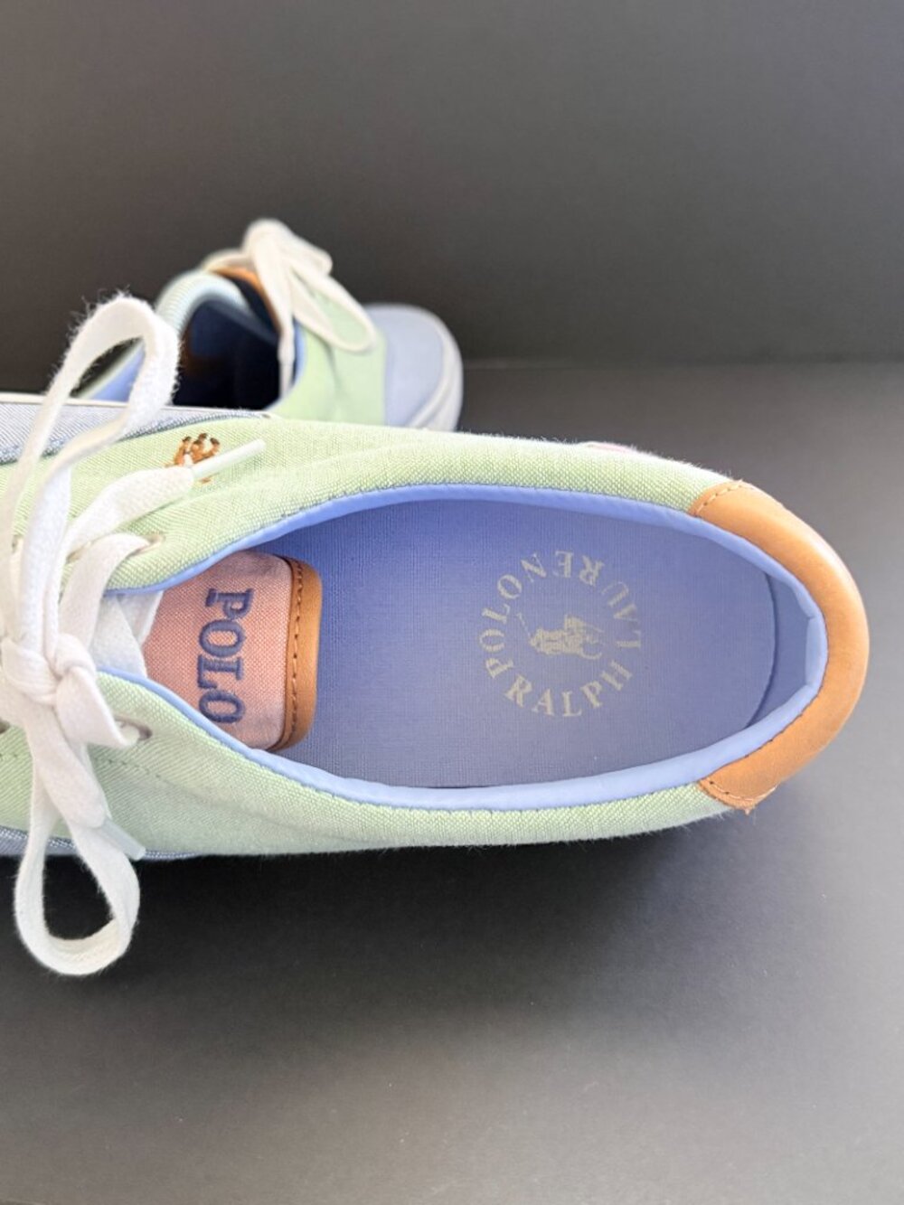 POLO Thorton III Sneakers M10.5D Pastel Tricolor Canvas Oxford - Picture 5 of 7